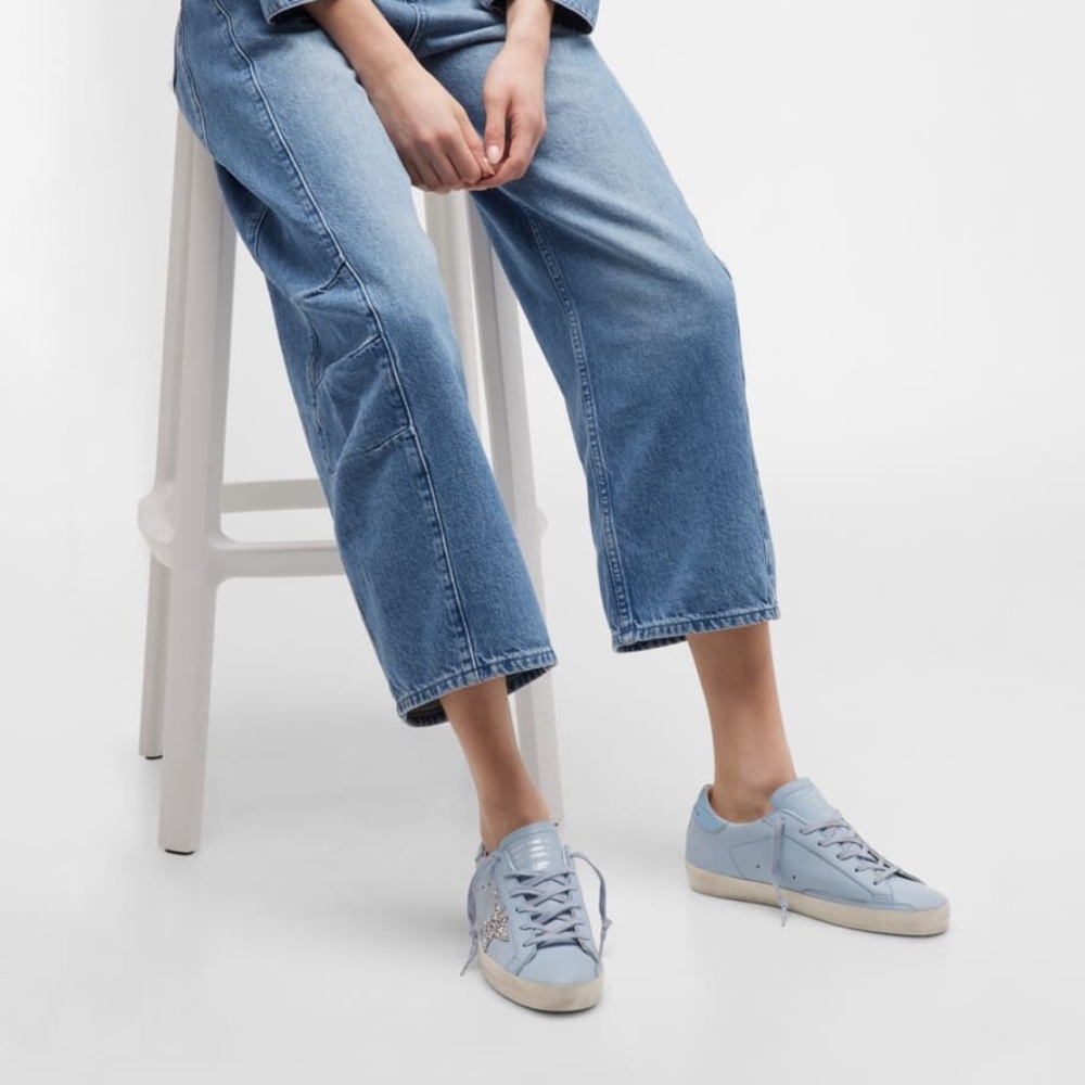 Golden Goose Superstar Leather Glitter Low-Top Sneakers
